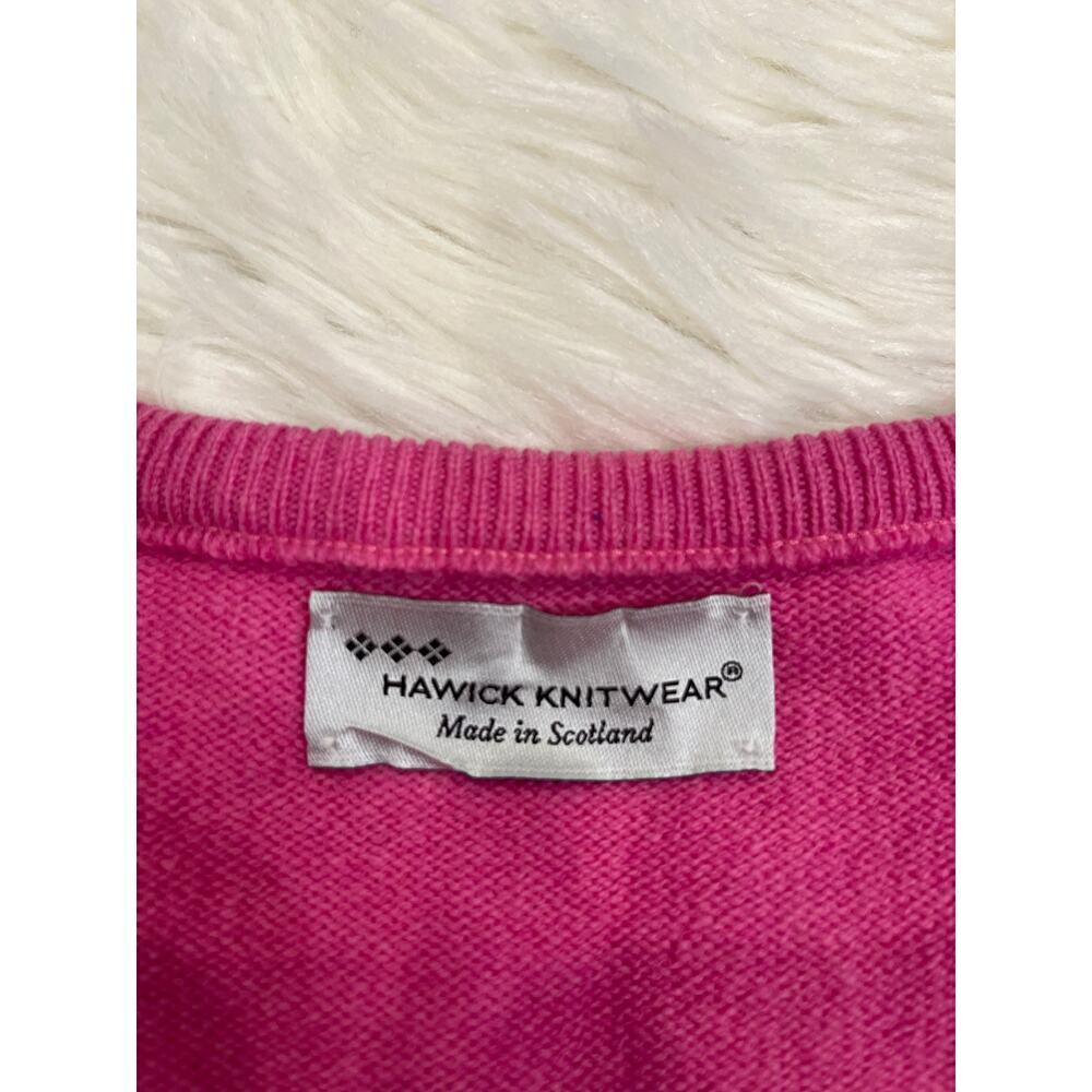 Hawick Knitwear Scotland 100% pure new wool V-neck sweater L - Picture 3 of 7